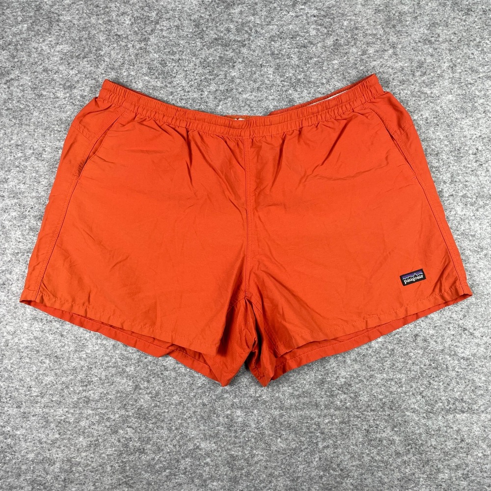 Patagonia Baggies Shorts Womens XL Orange 5 Inch Inseam Nylon Mesh Lined Outdoor